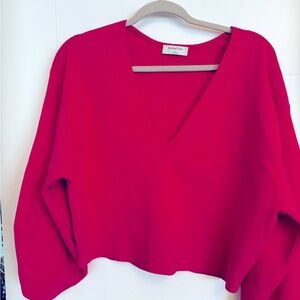 Babaton deep v neck sweater crop